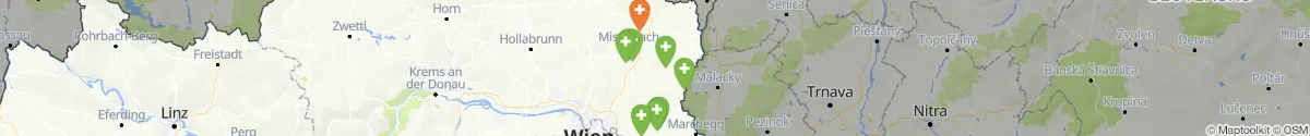 Kartenansicht für Apotheken-Notdienste in der Nähe von Jedenspeigen (Gänserndorf, Niederösterreich)
